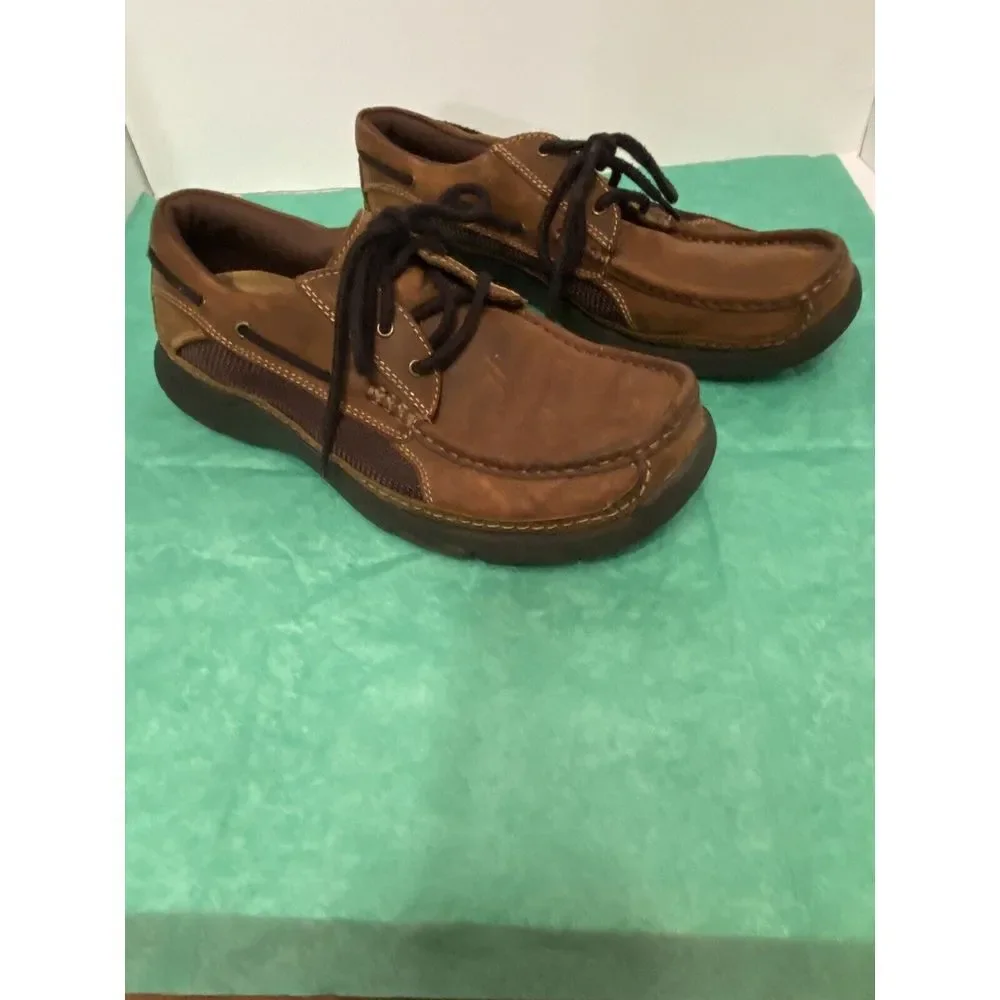 Skechersmen's lace up brown leather loafers Boat shoes Size‎ 9 top siders
